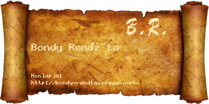 Bondy Renáta névjegykártya